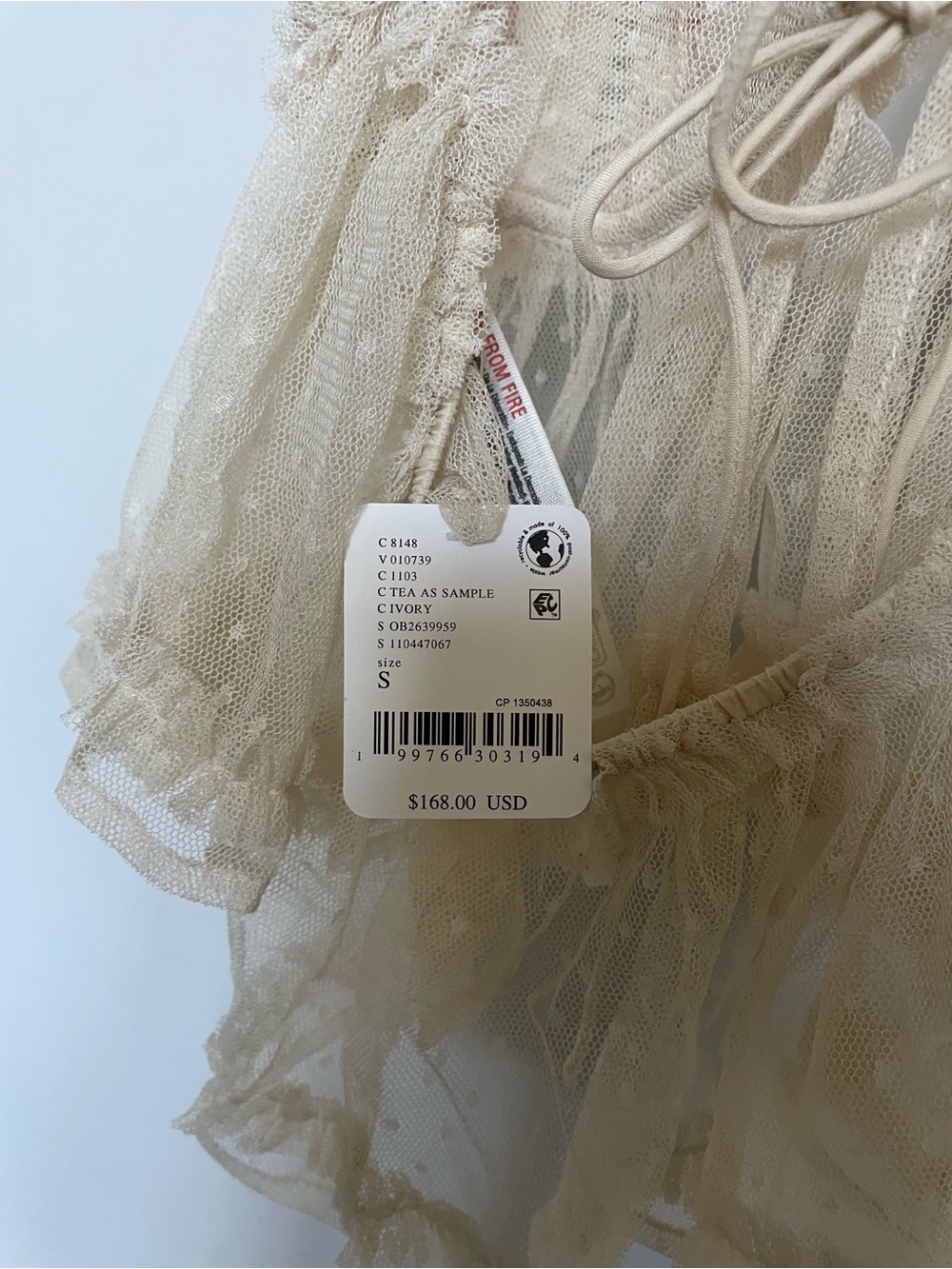 Free People Rosalita Ruffle Cami Sz S - Picture 9 of 9